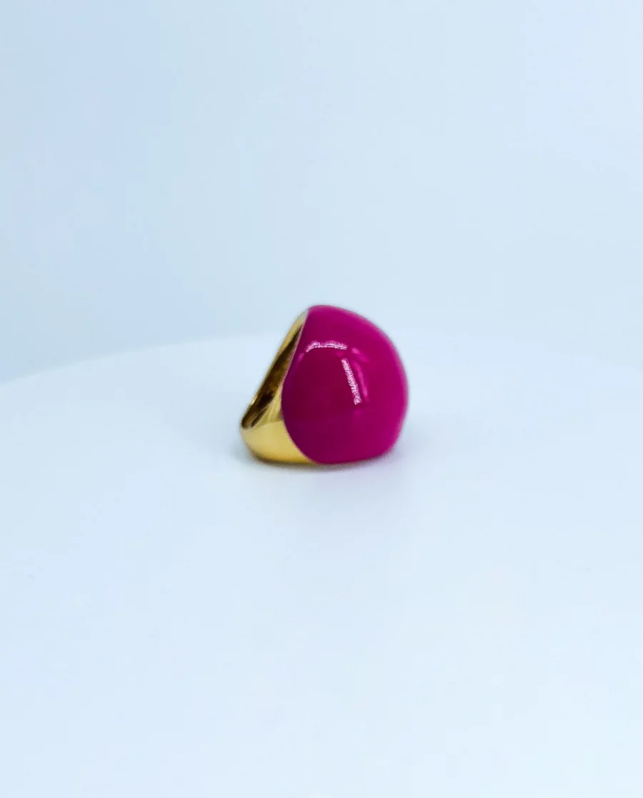 Anillo chunky fucsia