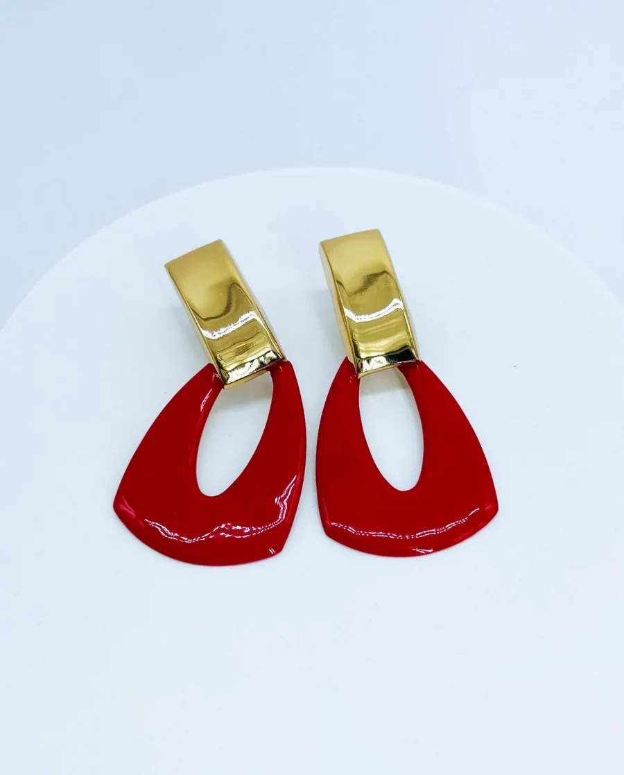 Pendientes gota rojos